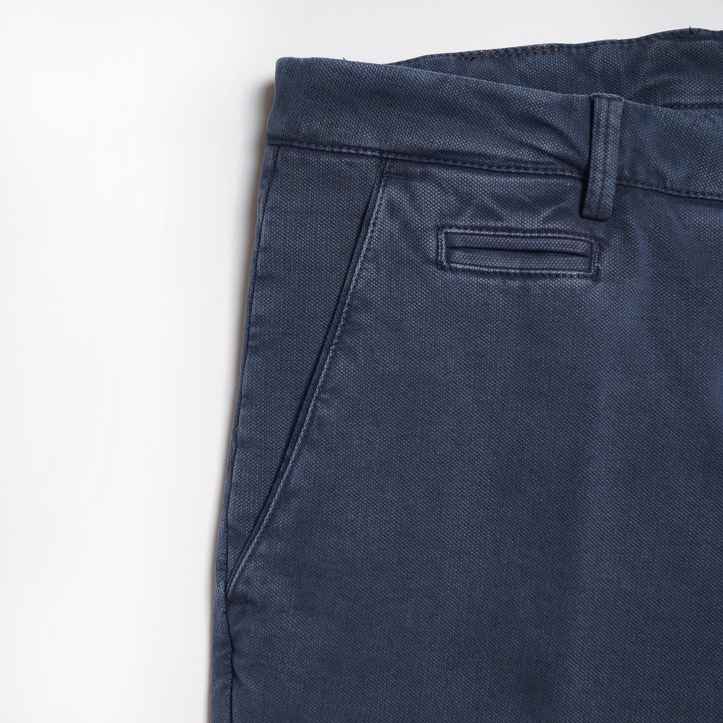 - Washed-Effect Trousers - Blue
