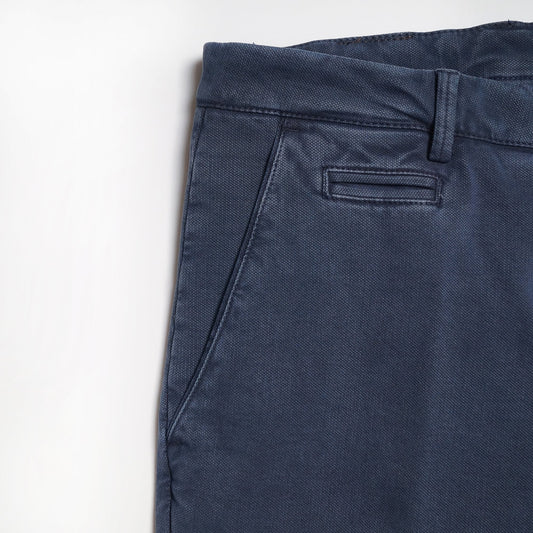 - Washed-Effect Trousers - Blue