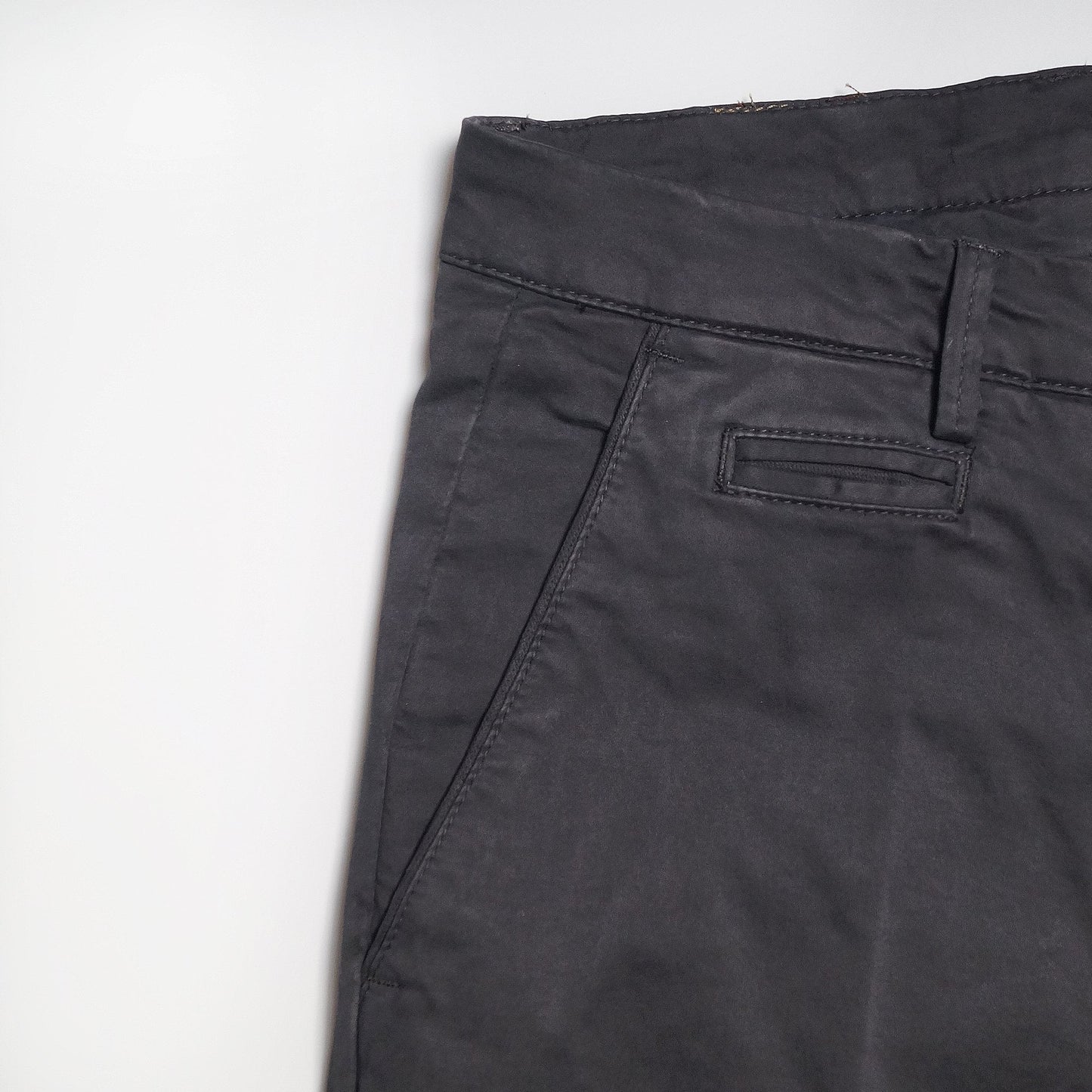 - Peached Cotton Chinos - Charcoal Grey