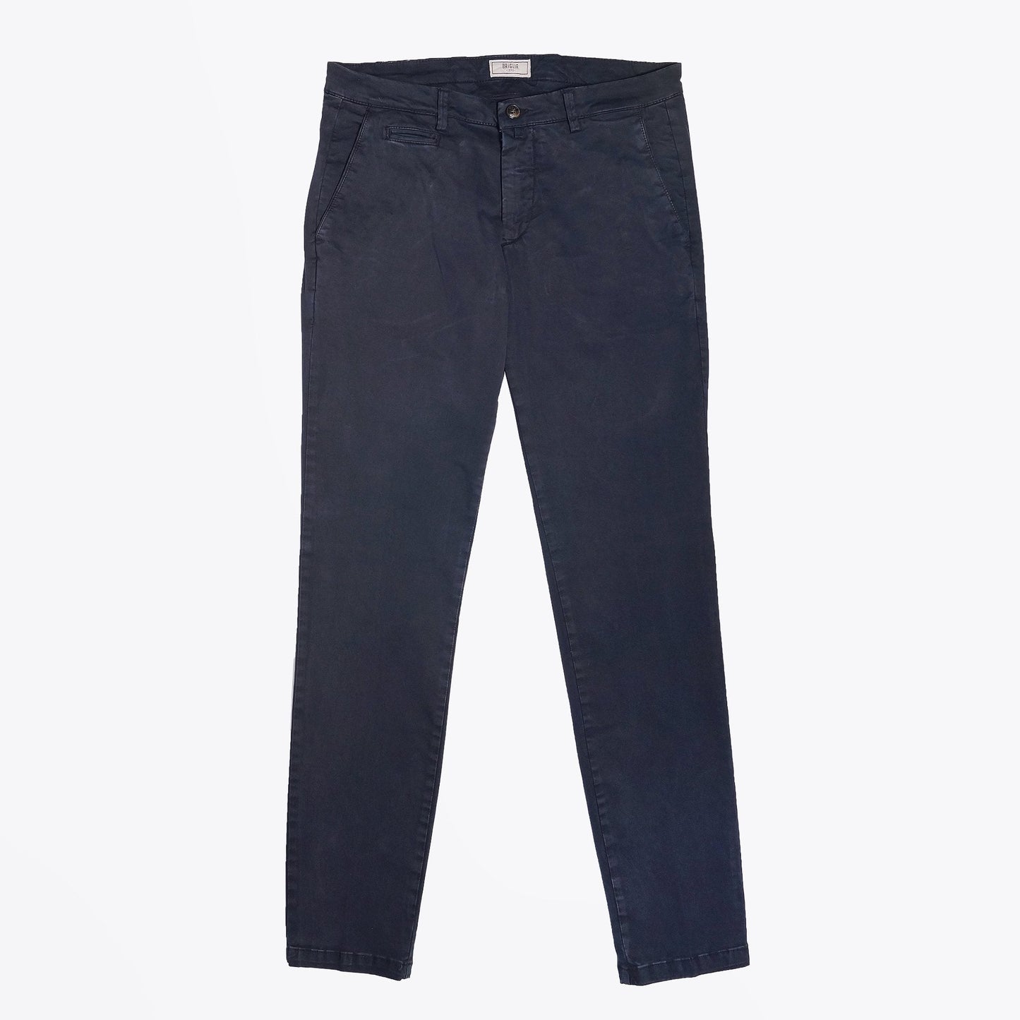 - Peached Cotton Chinos - Navy