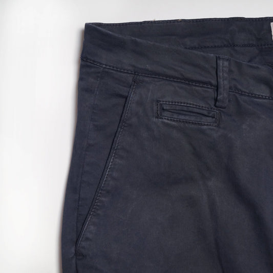 - Peached Cotton Chinos - Navy