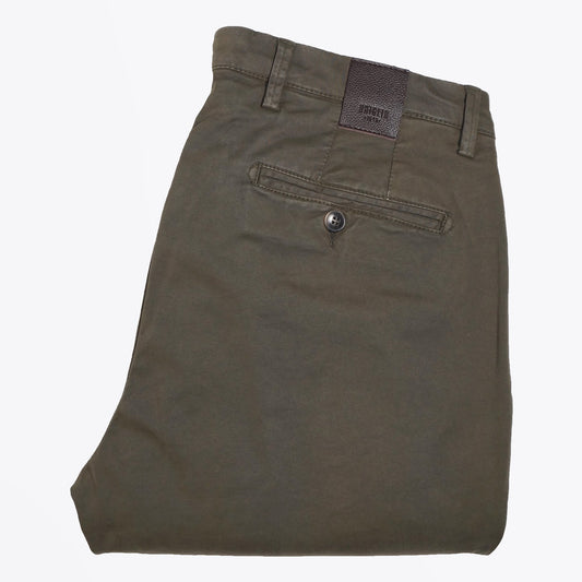 - Peached Cotton Chinos - Green