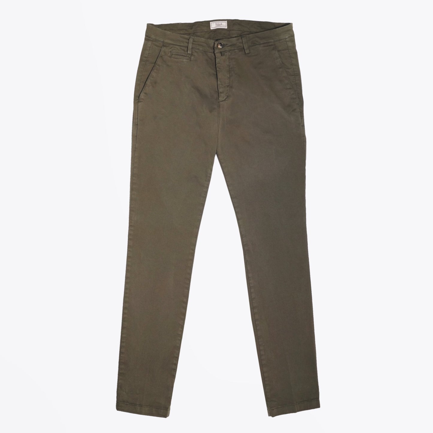 - Peached Cotton Chinos - Green