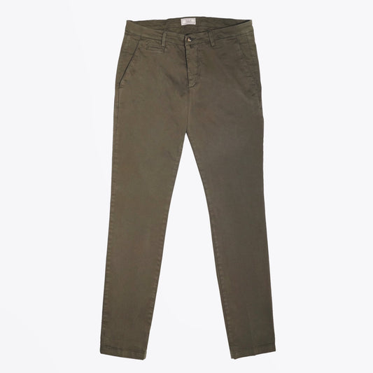- Peached Cotton Chinos - Green