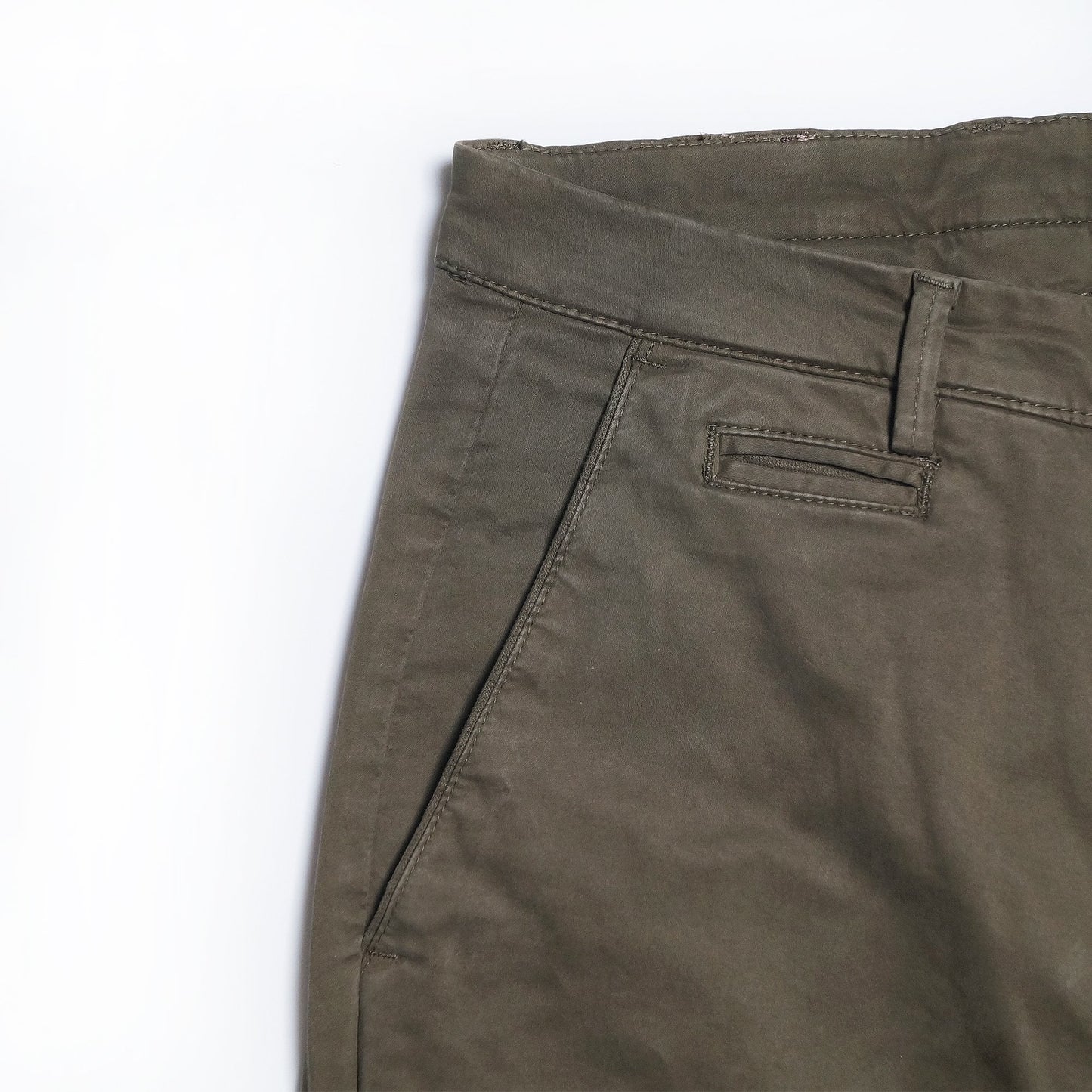 - Peached Cotton Chinos - Green