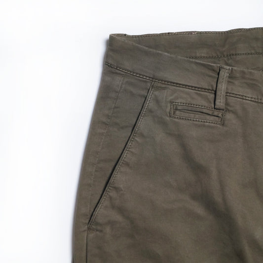 - Peached Cotton Chinos - Green