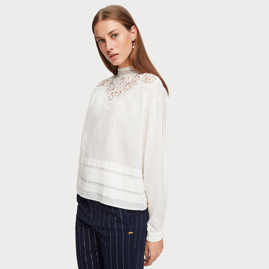 Lace Detail Top - Off-White