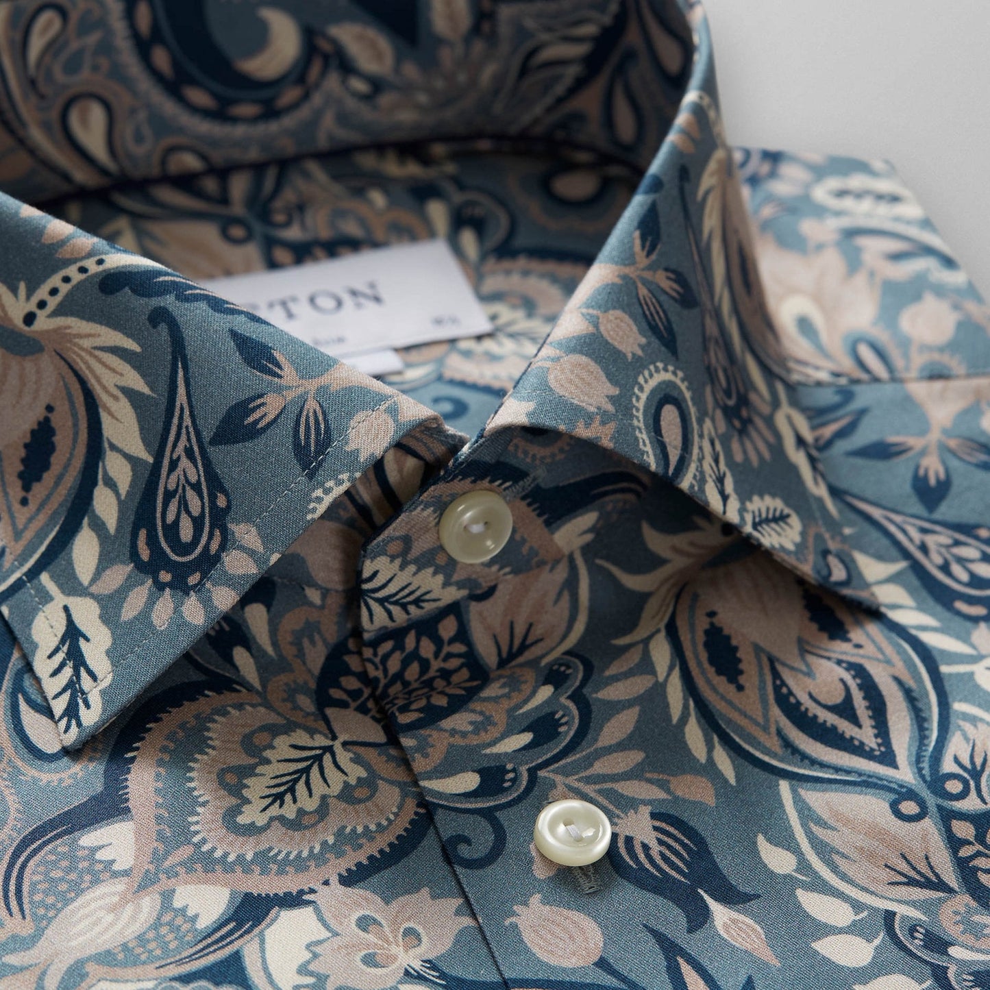 - Bold Paisley Print Shirt - Blue