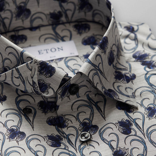 Floral Flannel Shirt - Grey