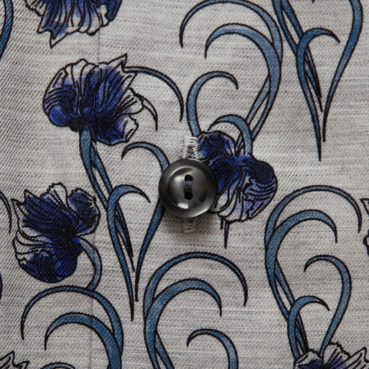 Floral Flannel Shirt - Grey
