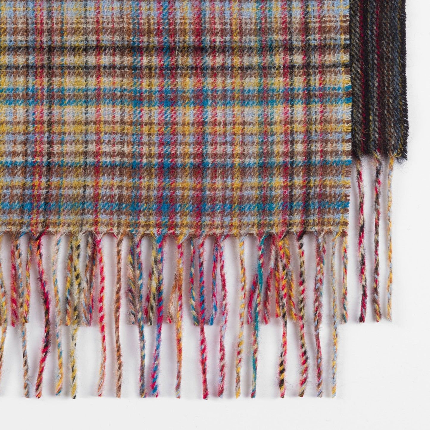 - Wool Multi-Check Scarf - Multi