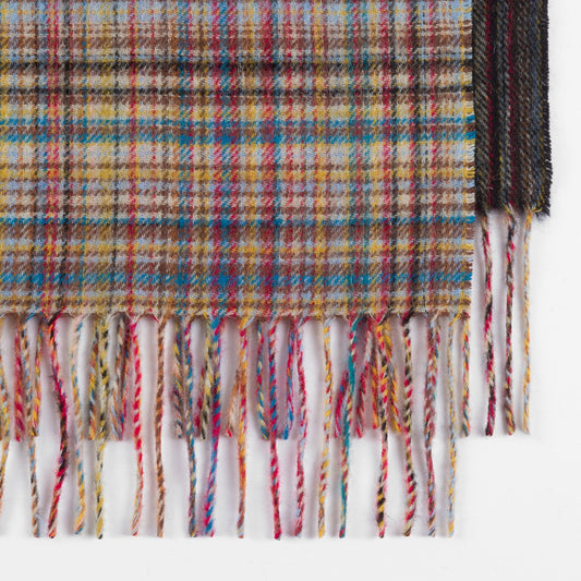 - Wool Multi-Check Scarf - Multi
