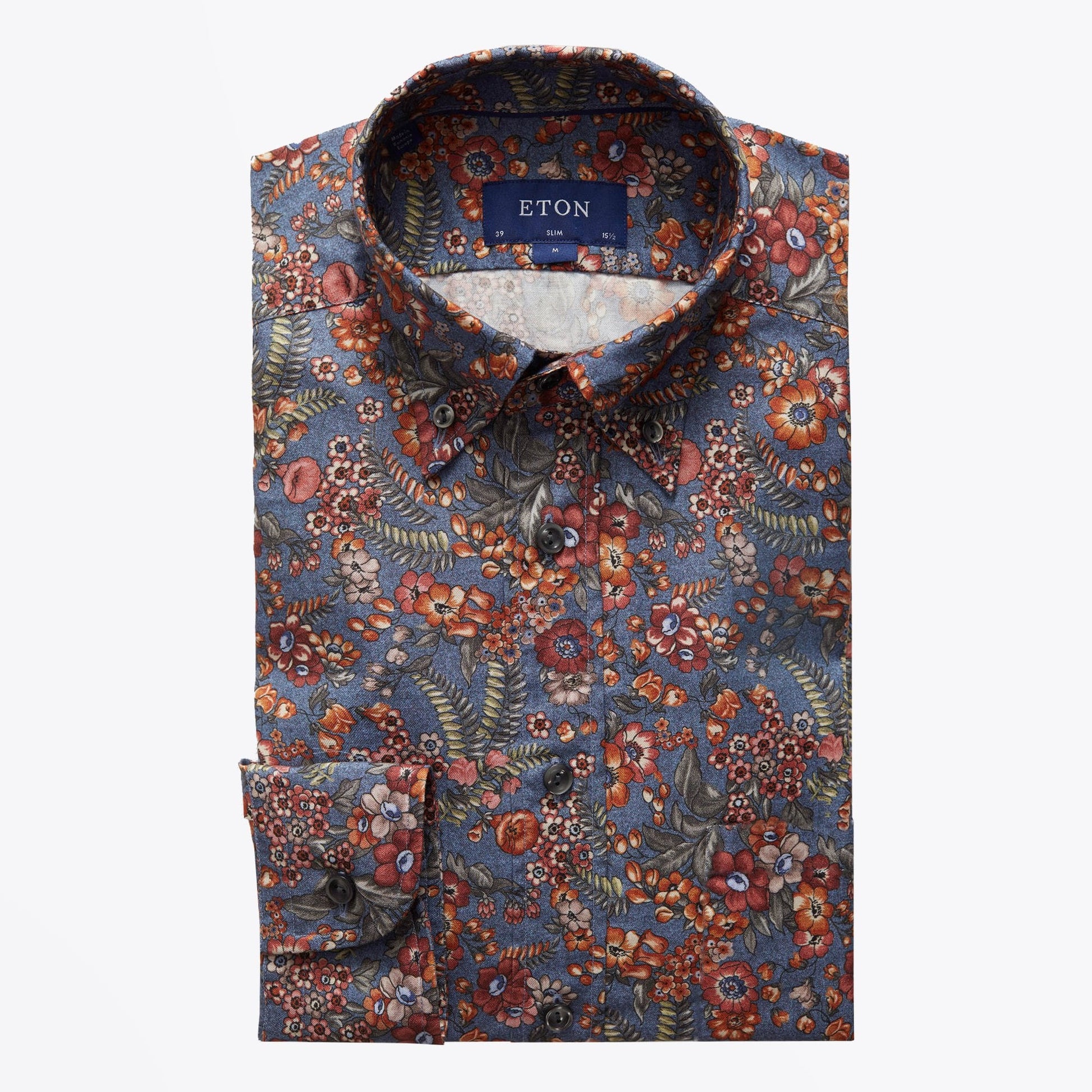 Eton Floral Print Flannel Shirt - Multi