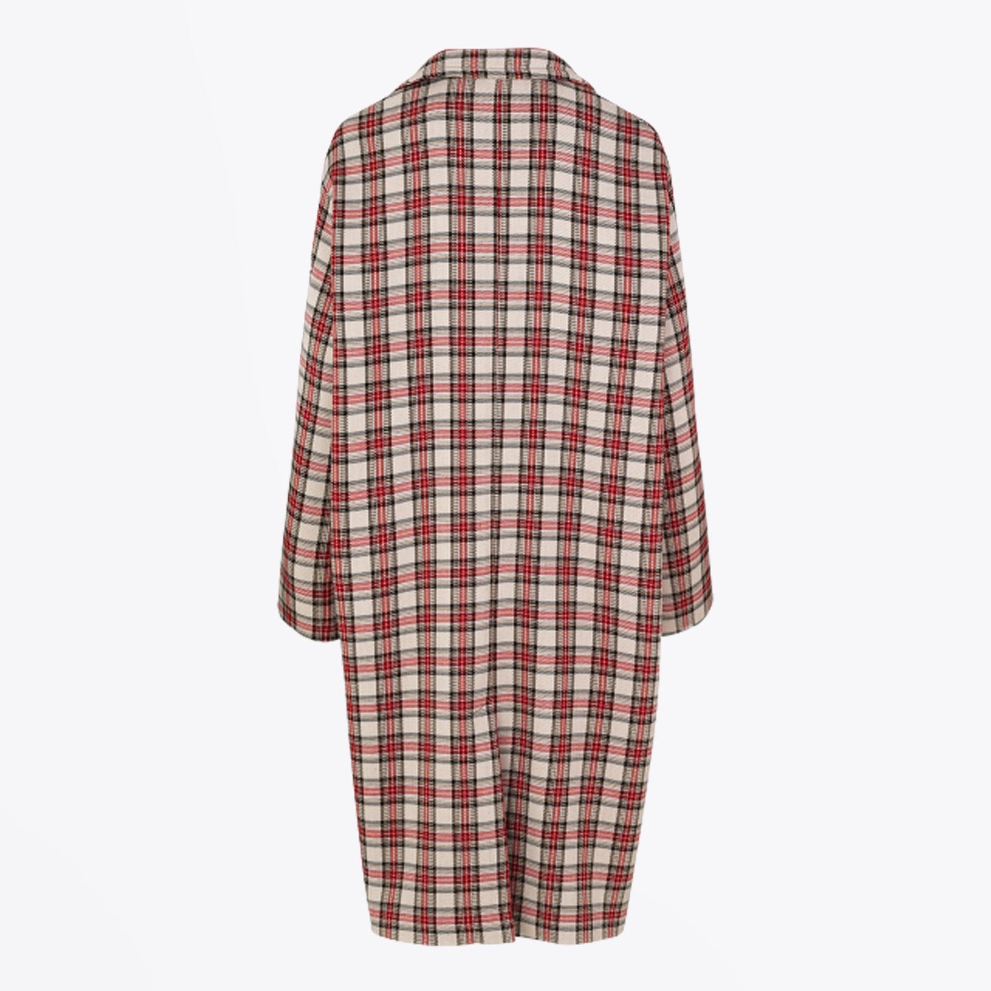- Checked Coat - Red/Beige