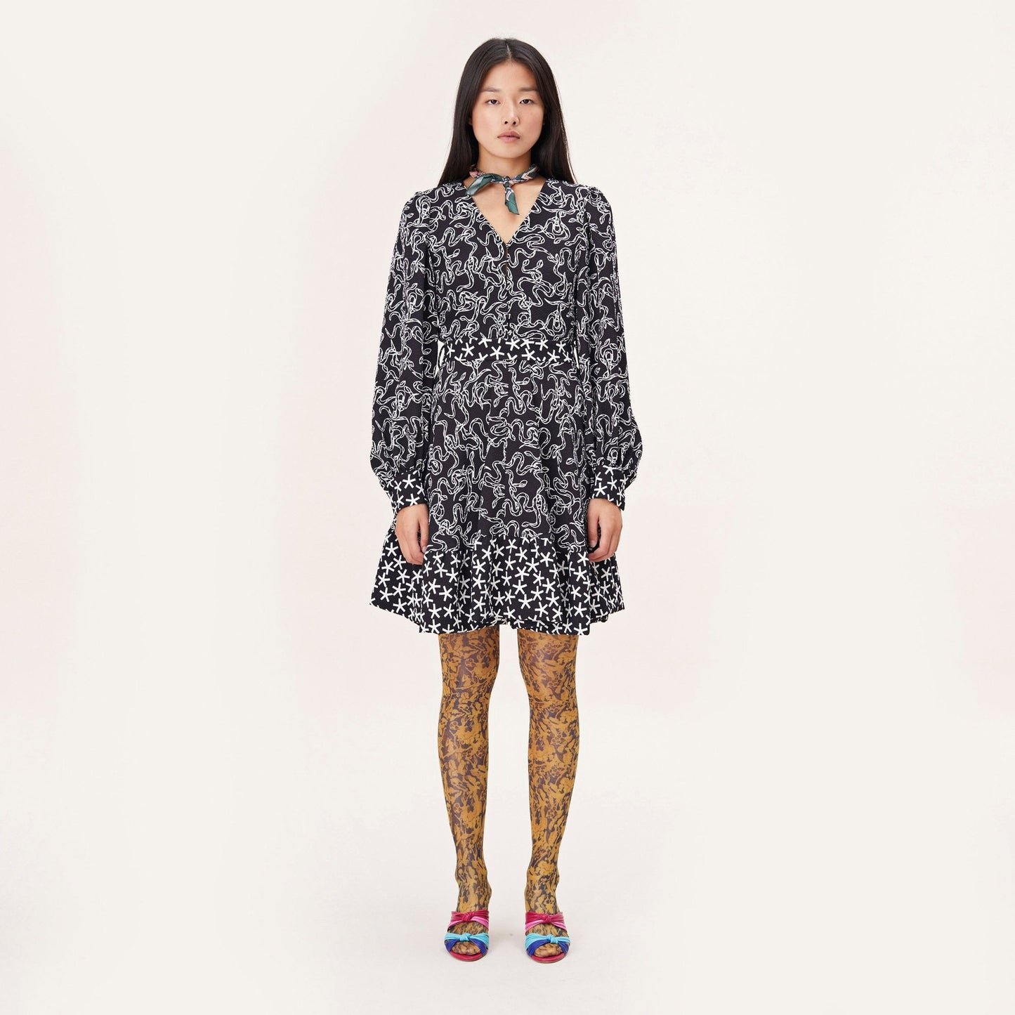 - Farrow Short Structured Dress - Black