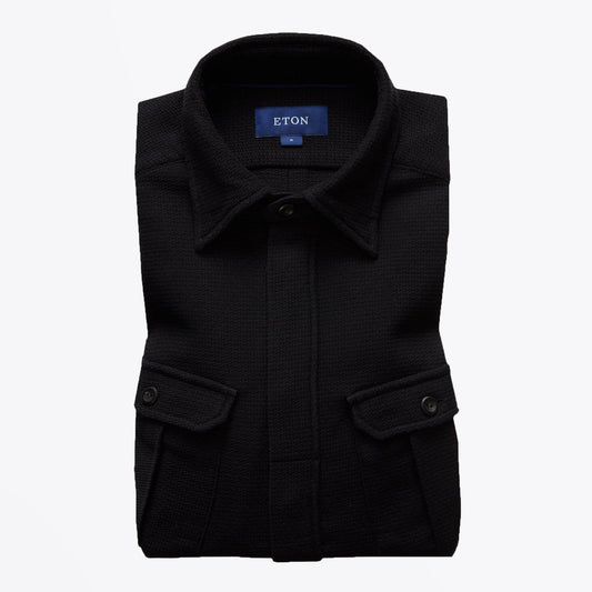 - Textured Overshirt - Indigo Black