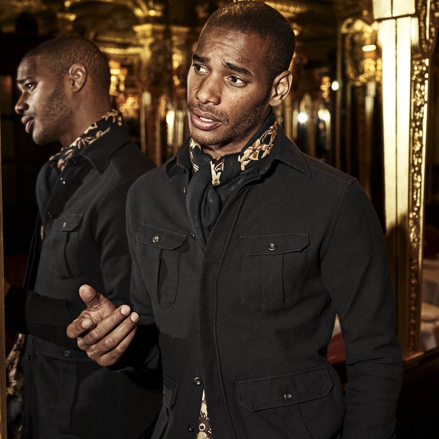 - Textured Overshirt - Indigo Black