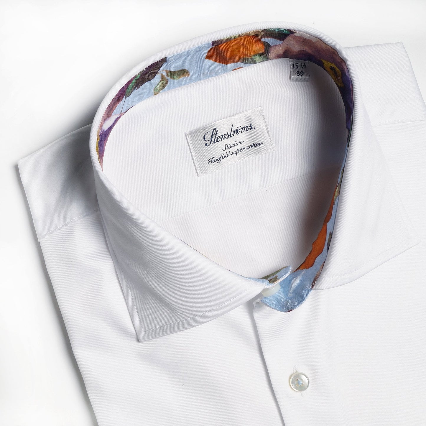 Floral Trim Insert Shirt - White