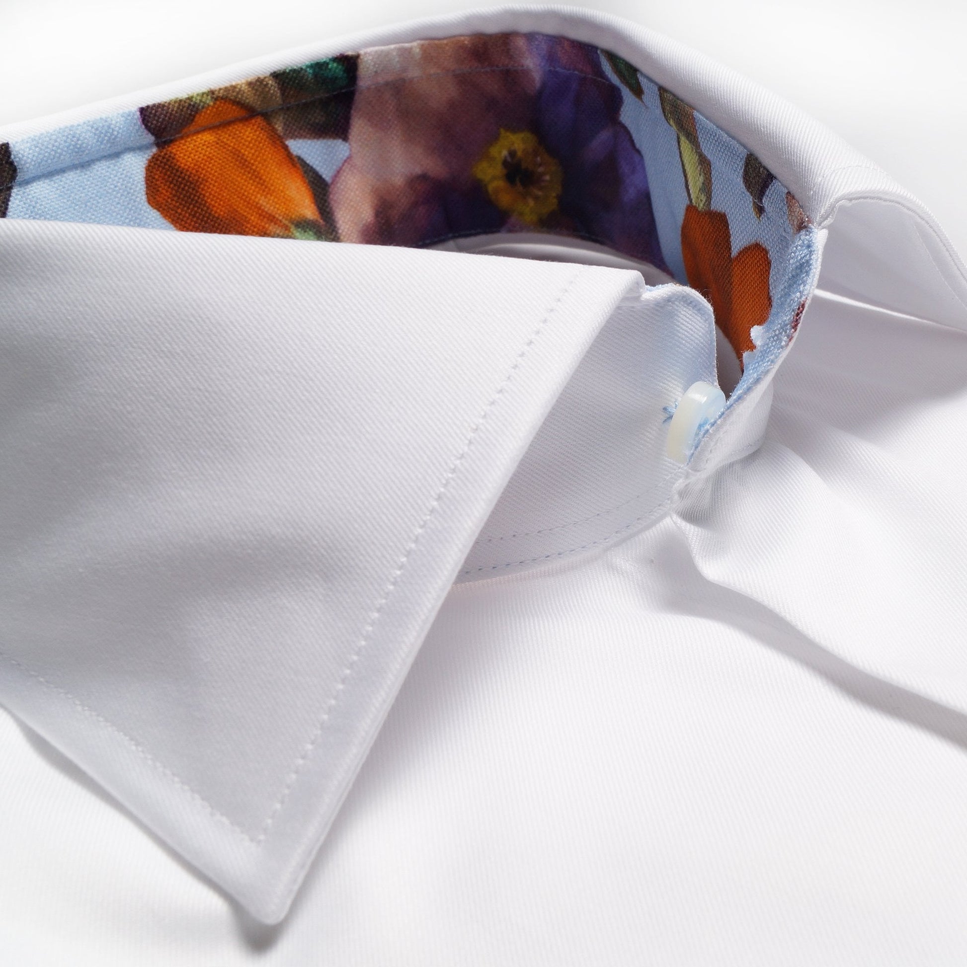Stenstroms Floral Trim Insert Shirt - White