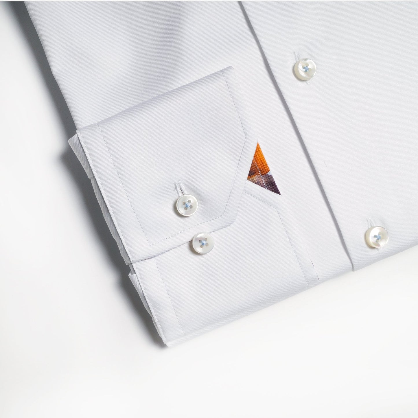 Floral Trim Insert Shirt - White