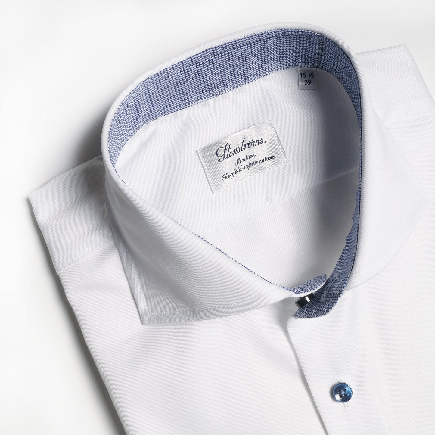 - Dogtooth Trim Print Shirt - White