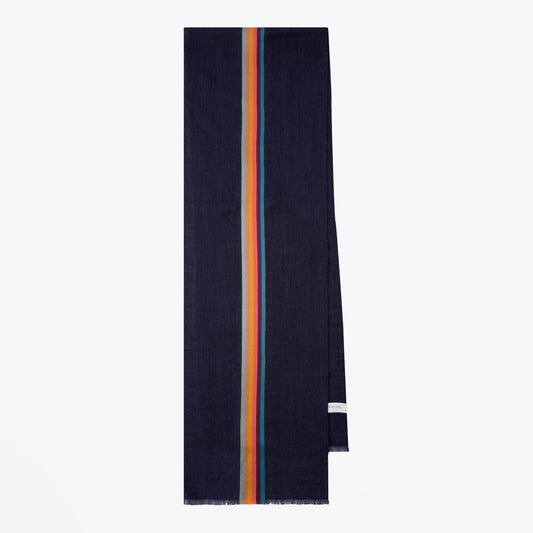 - Bold Stripe Scarf - Navy