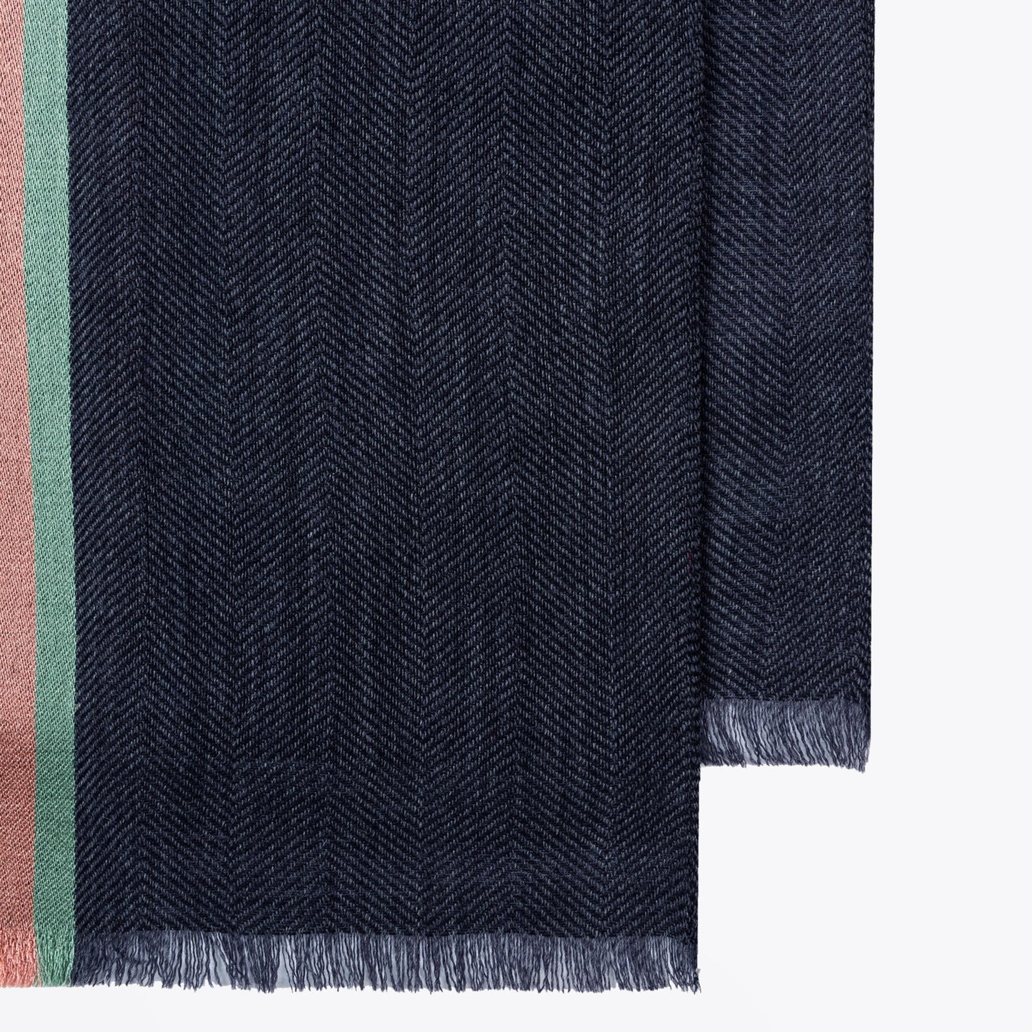 - Bold Stripe Scarf - Navy