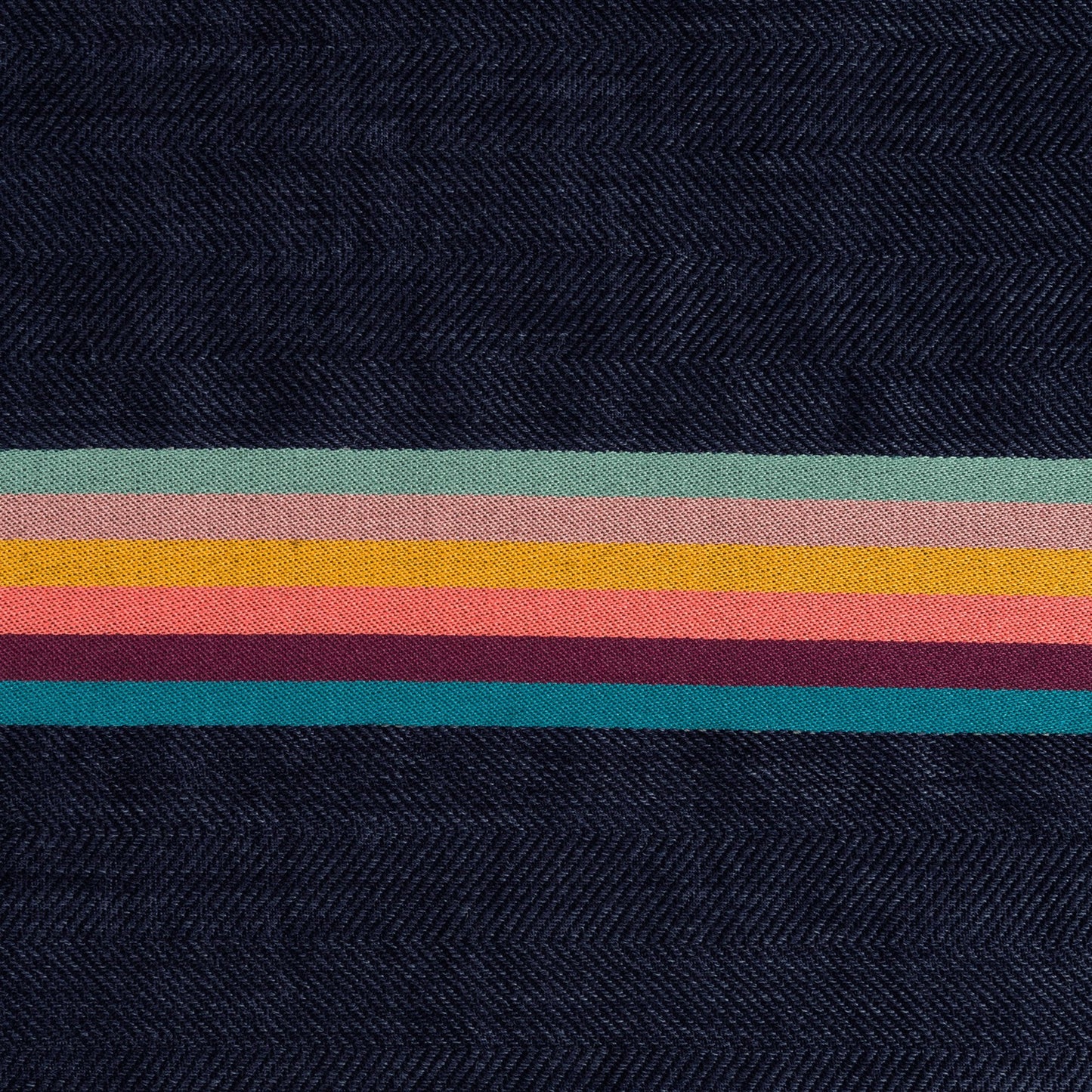 - Bold Stripe Scarf - Navy