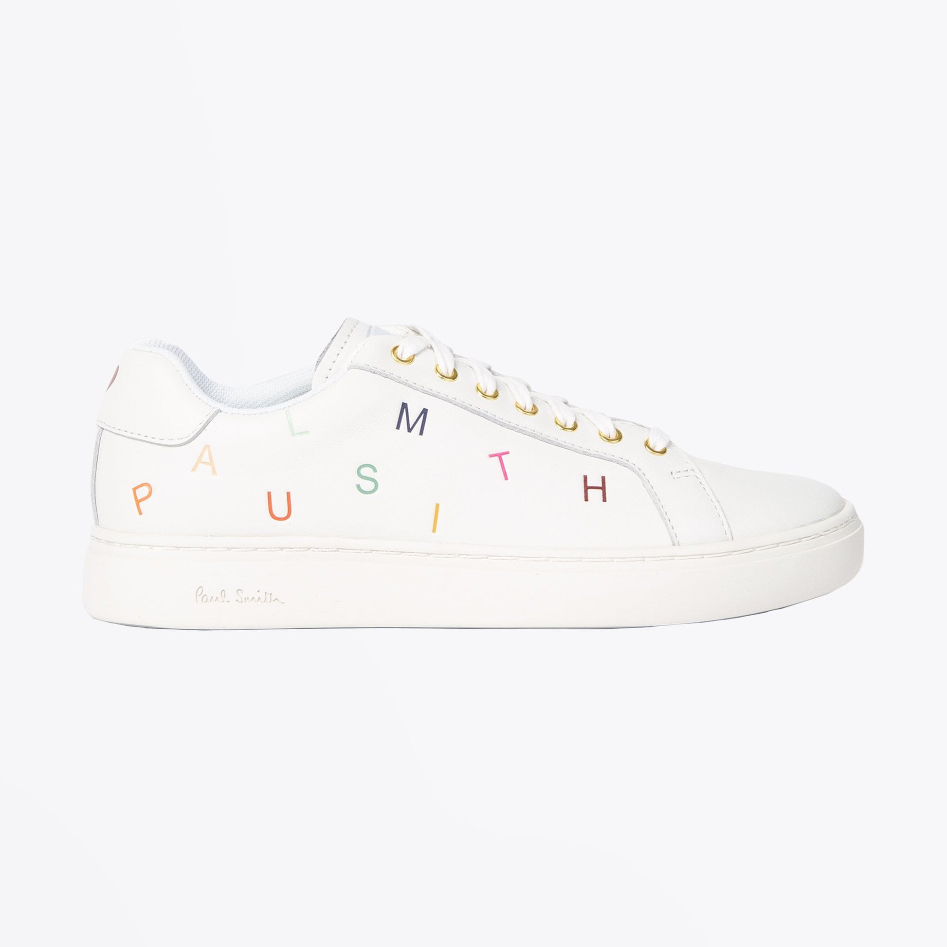 Paul - Leather Embossed 'Letters' Trainers - White