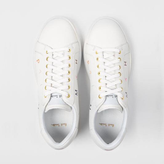 Leather Embossed 'Letters' Trainers - White