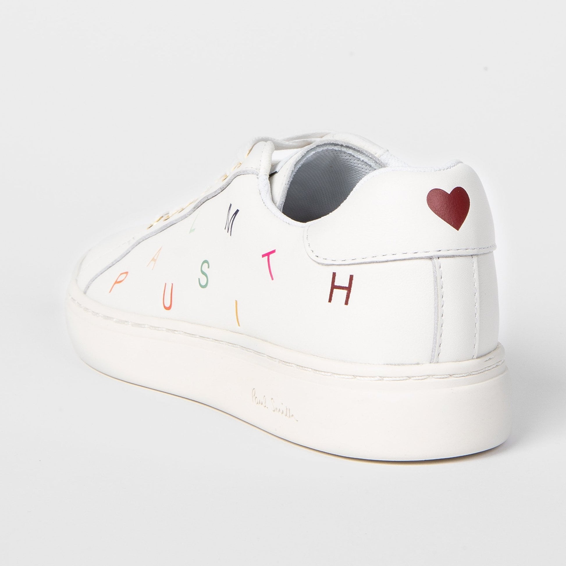 Paul - Leather Embossed 'Letters' Trainers - White