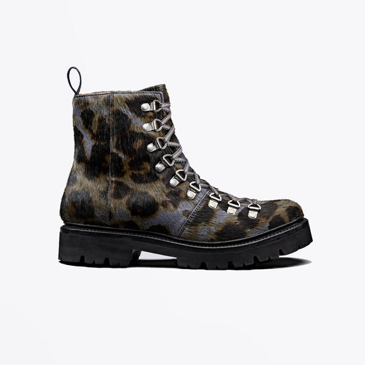 Nanette - Pony Hide Printed Boot - Grey Leopard