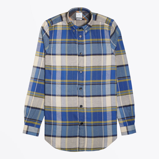 - Tailored Fit Checked Shirt - Multi