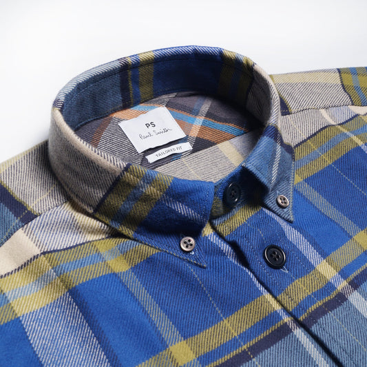 - Tailored Fit Checked Shirt - Multi