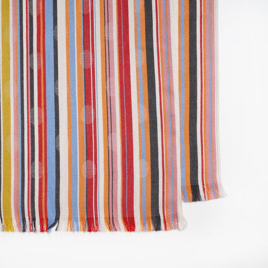 - Stripe Polka Dot Scarf - Multi