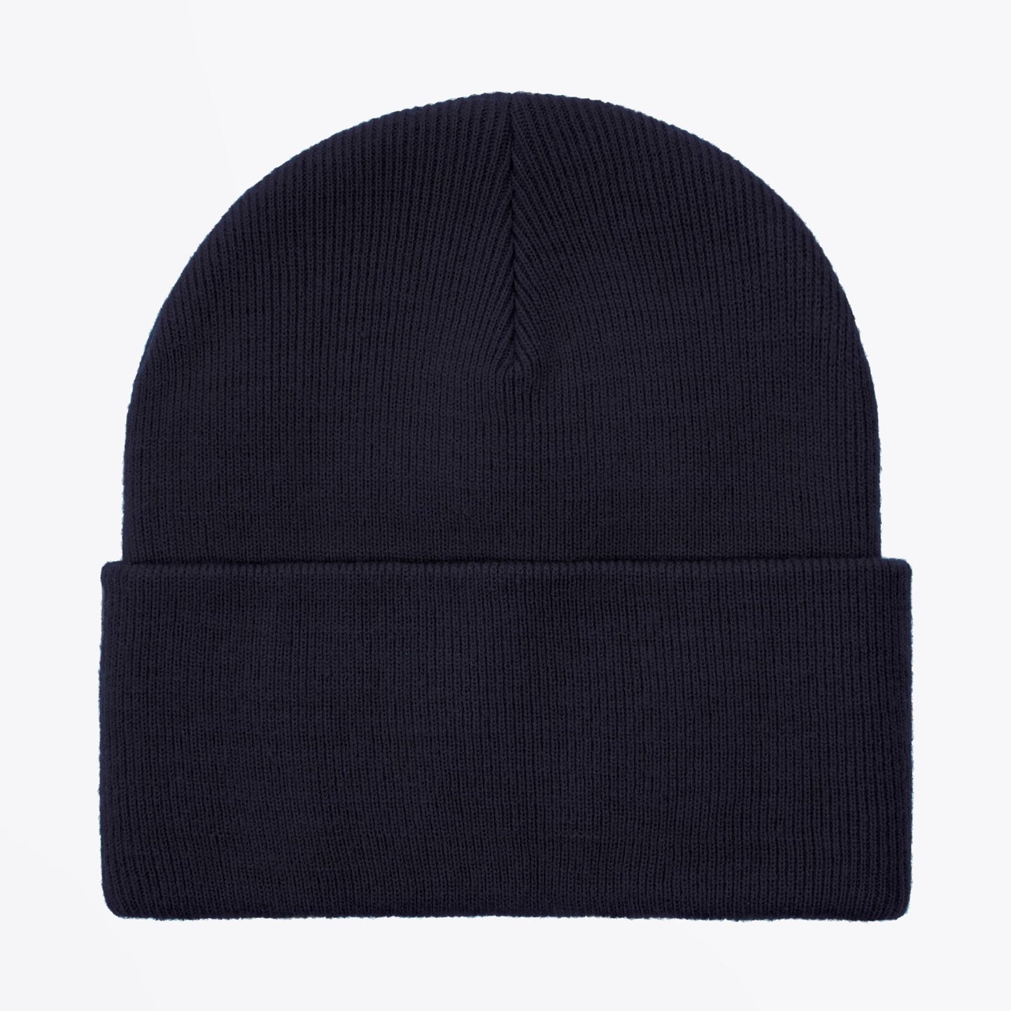 - Rose Ribbed Wool Beanie - Navy