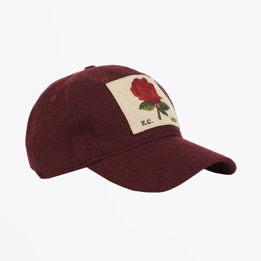 - Classic Rose Patch Cap - Burgundy