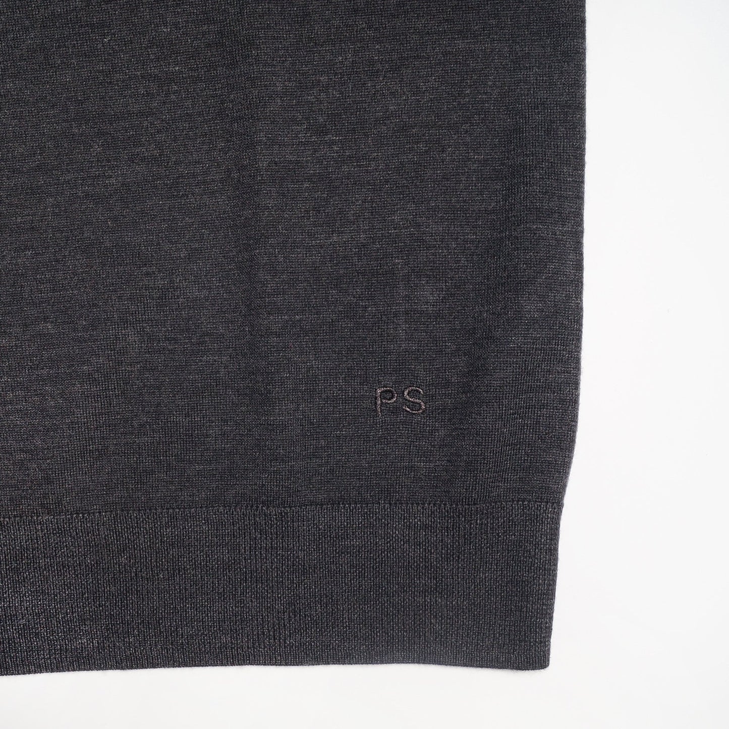 Merino Wool Long-Sleeve Polo Shirt - Charcoal