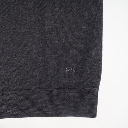Merino Wool Long-Sleeve Polo Shirt - Charcoal