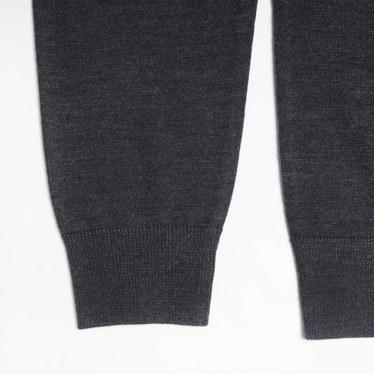 Merino Wool Long-Sleeve Polo Shirt - Charcoal