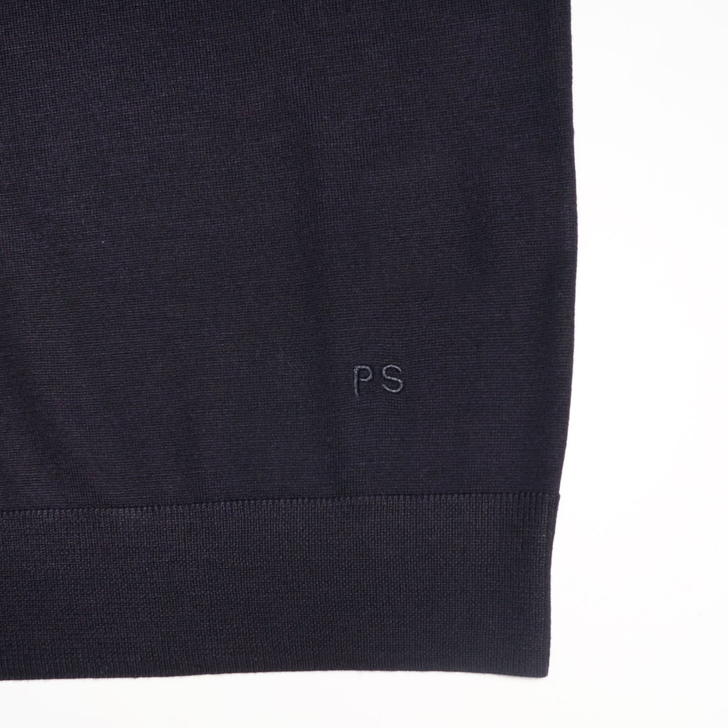Merino Wool Long-Sleeve Polo Shirt - Navy