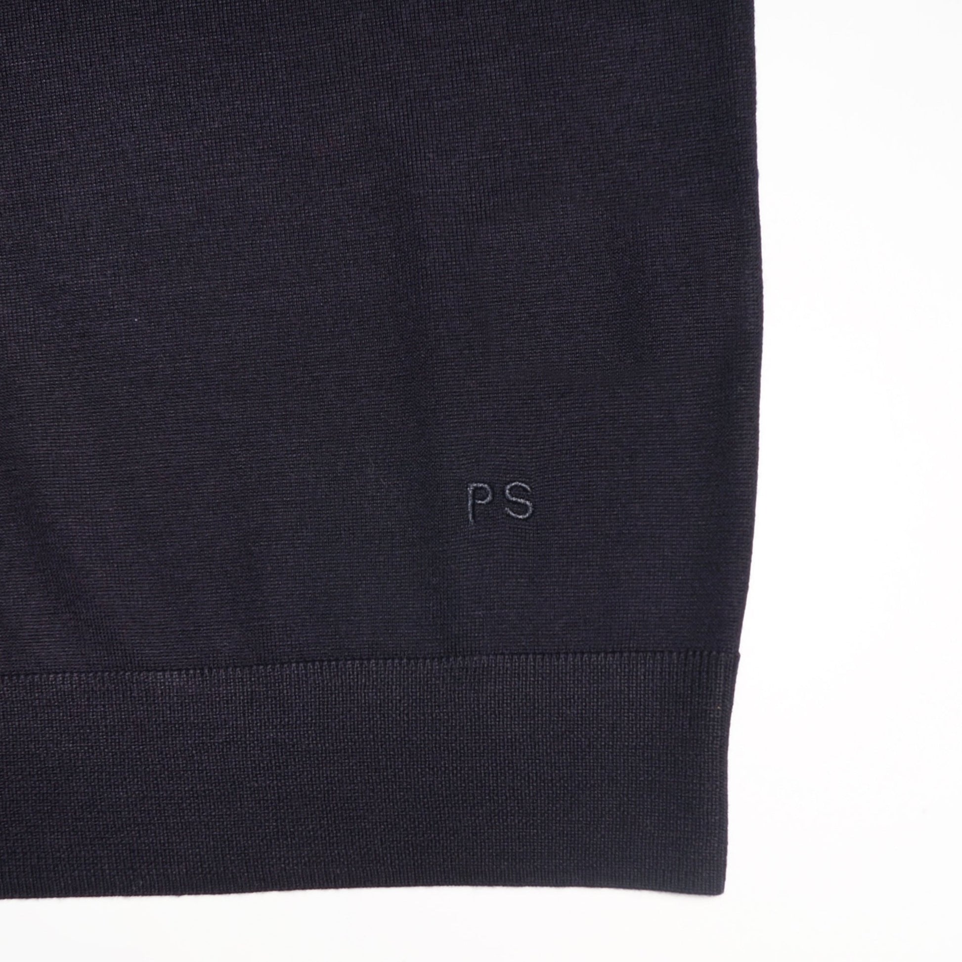 Paul Merino Wool Long-Sleeve Polo Shirt - Navy