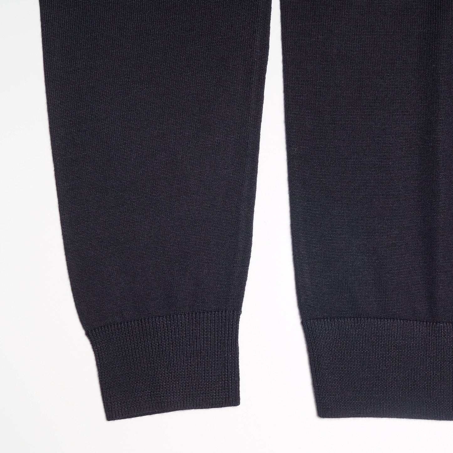 Merino Wool Long-Sleeve Polo Shirt - Navy
