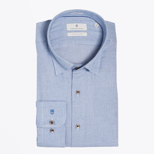 - Dogtooth Flannel Shirt - Blue