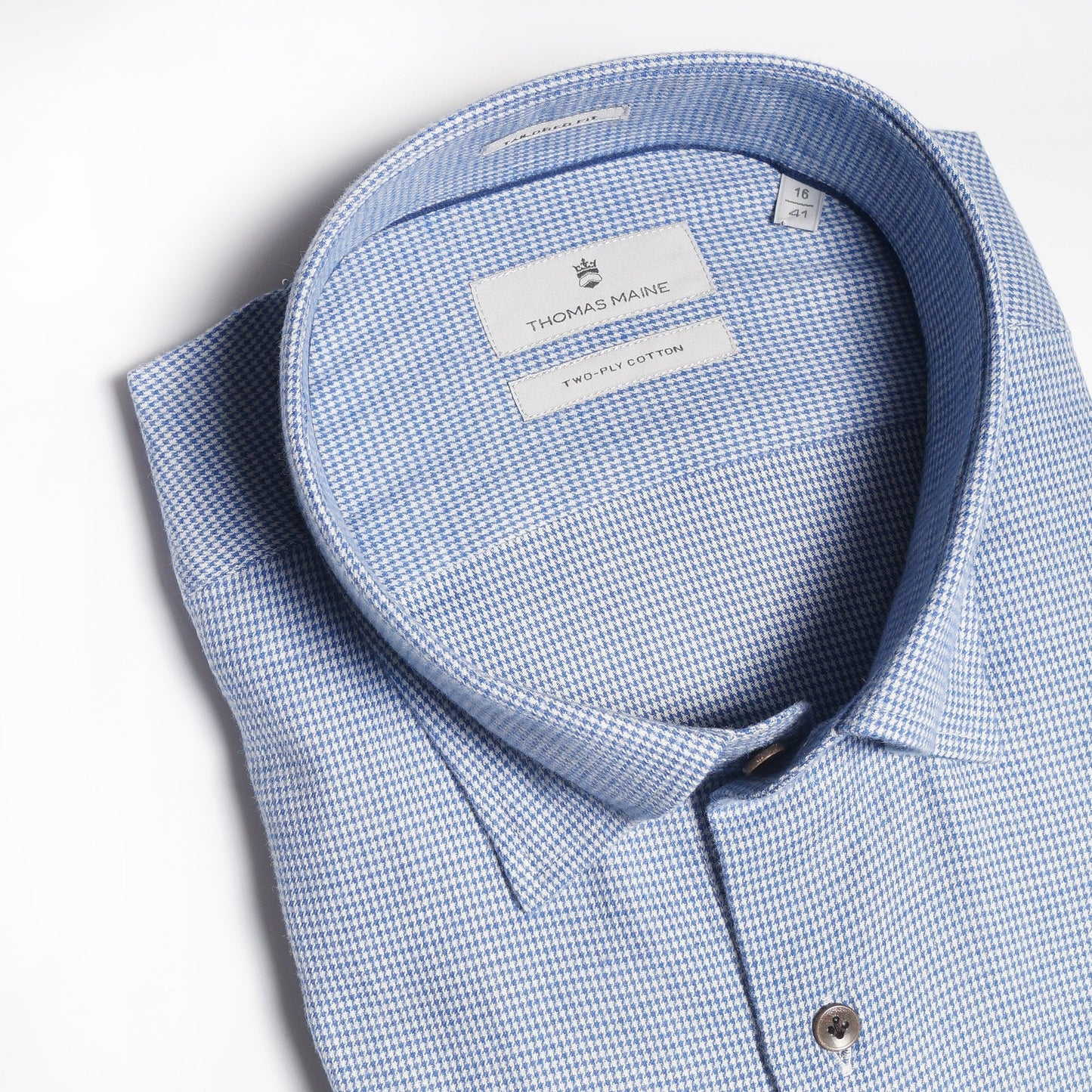 - Dogtooth Flannel Shirt - Blue