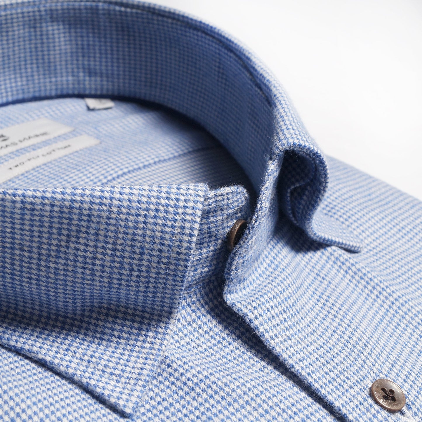 - Dogtooth Flannel Shirt - Blue