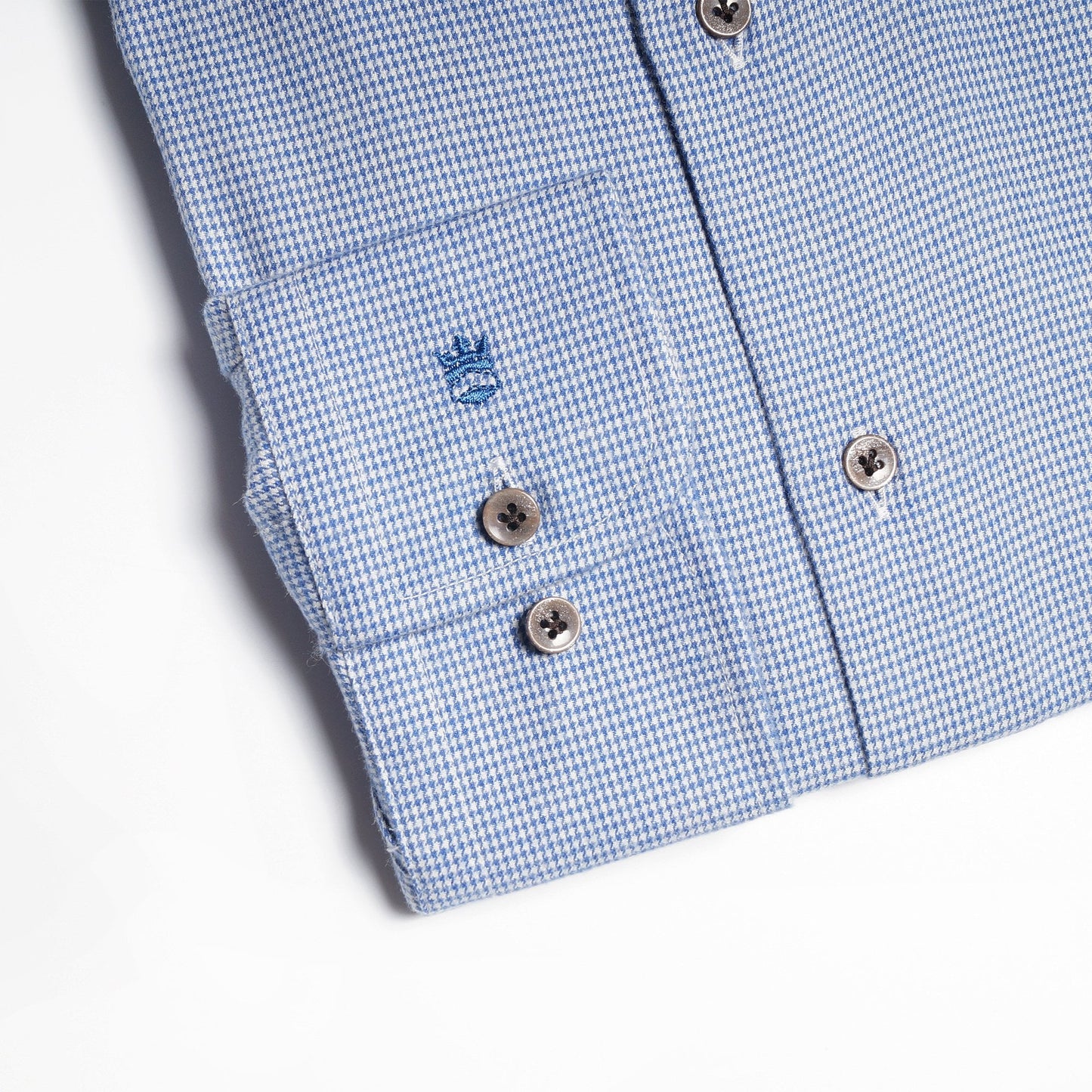 - Dogtooth Flannel Shirt - Blue