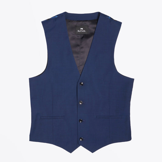 - Wool And Mohair Waistcoat - Blue