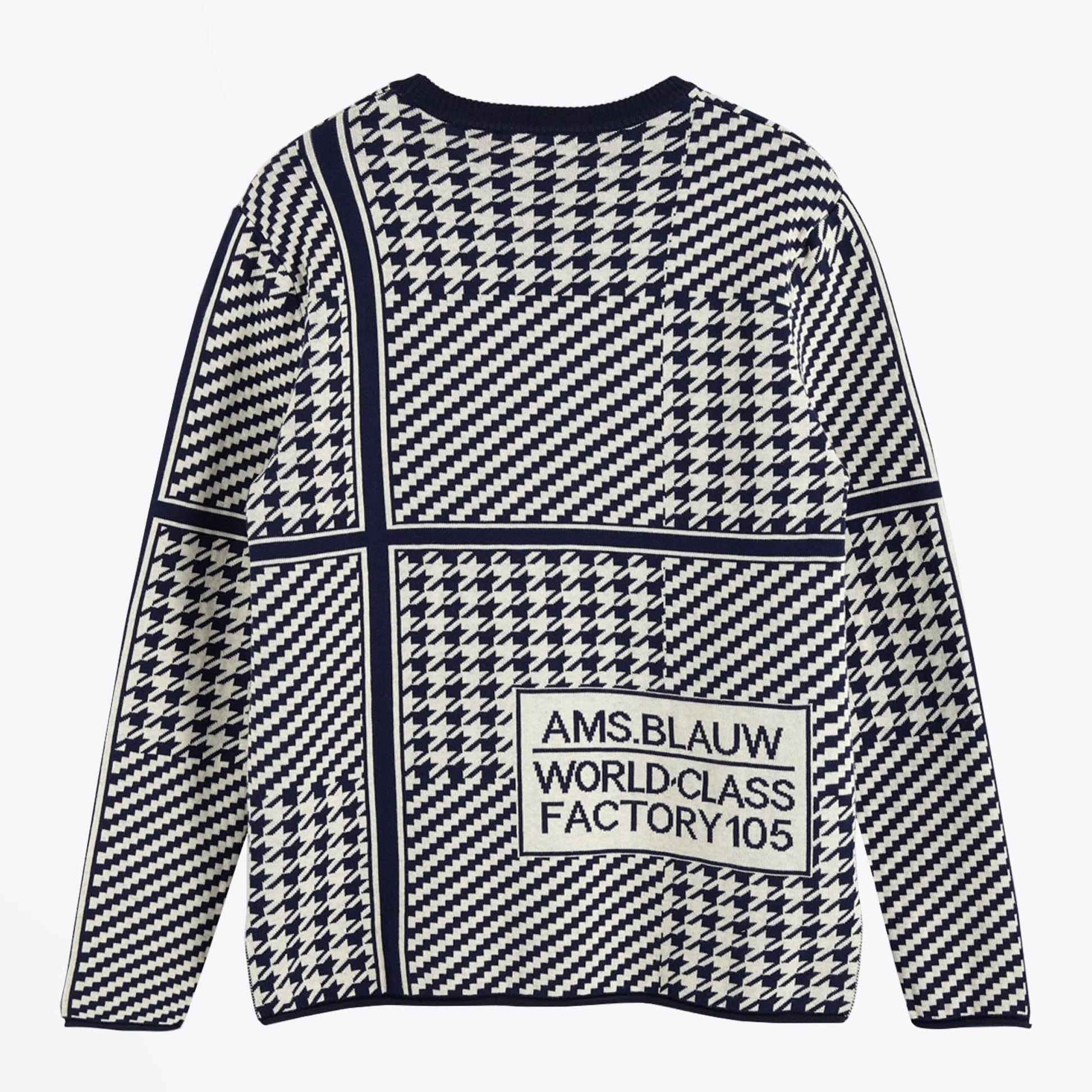 Scotch Houndstooth Print Pullover - Navy/White