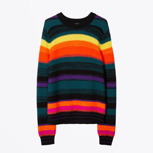 - Stripe Ribbed Wool-Blend Sweater - Multi